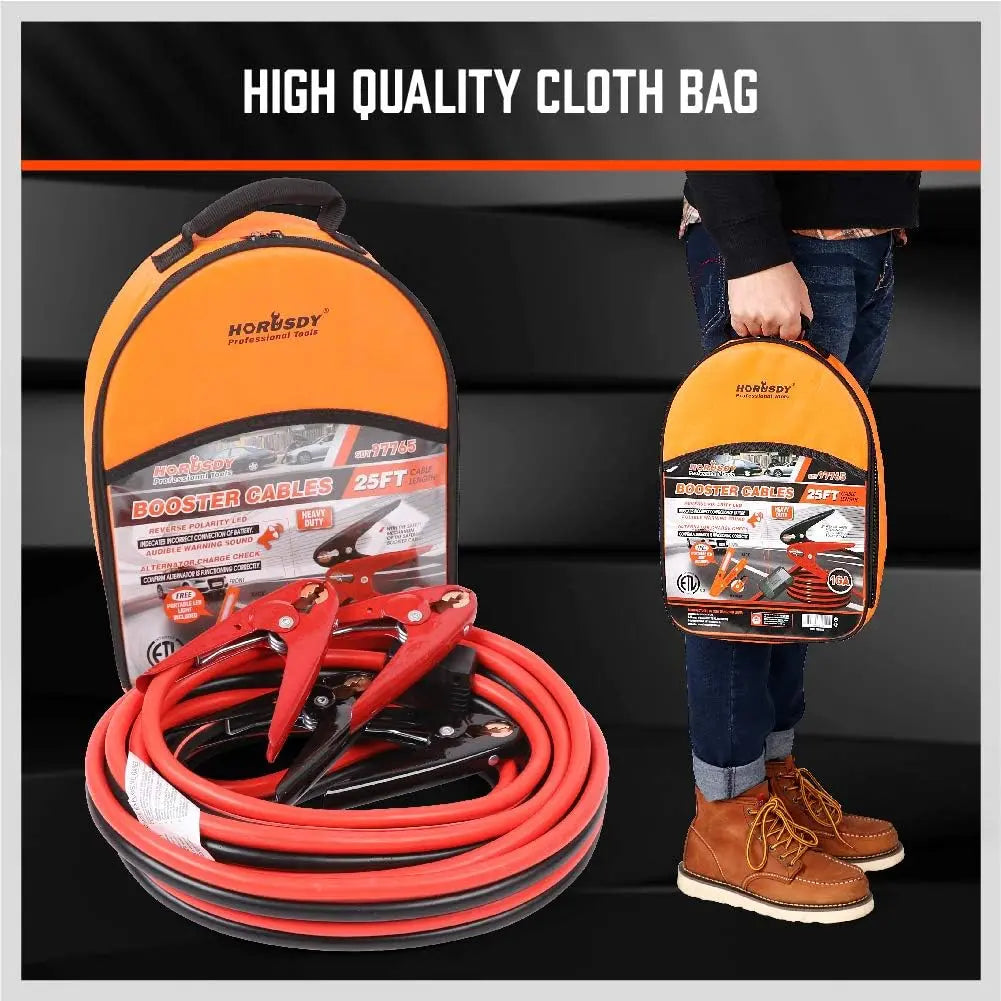 25FT Jumper Cables, 1-Gauge 800A Heavy Duty Jumper Battery Cables 25 Ft Booster Jump Start, Reverse Polarity Protection - ETL Certified, TikTokShopBlackFriday  Car battery jump pack #Summer vibes