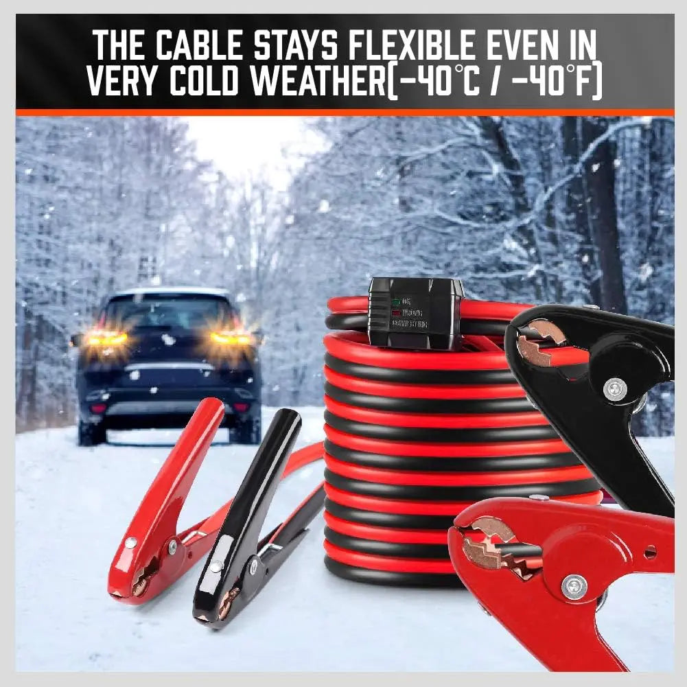 25FT Jumper Cables, 1-Gauge 800A Heavy Duty Jumper Battery Cables 25 Ft Booster Jump Start, Reverse Polarity Protection - ETL Certified, TikTokShopBlackFriday  Car battery jump pack #Summer vibes