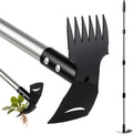 Weed Puller Tool with Long Handle(58IN), 2-in-1 Gardening Hand Tools Weeds Remover, Weeder Rake & Garden Hoe Combo, Manual Weeding Puller Tool for Garden Yard Patio Lawn