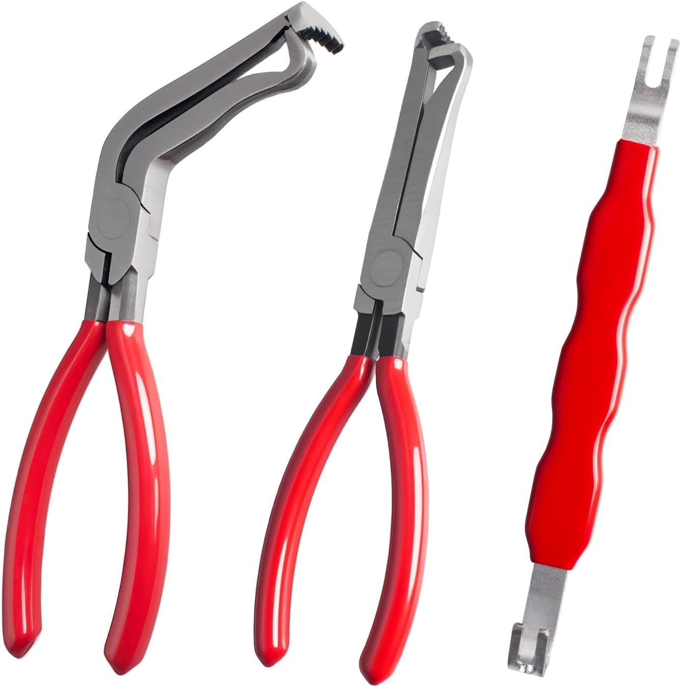 4 Pieces Electrical Disconnect Pliers for Cars, Automotive Electrical Plug Connector Disconnect Tool and Connector Separator and Hose Clamp Pliers