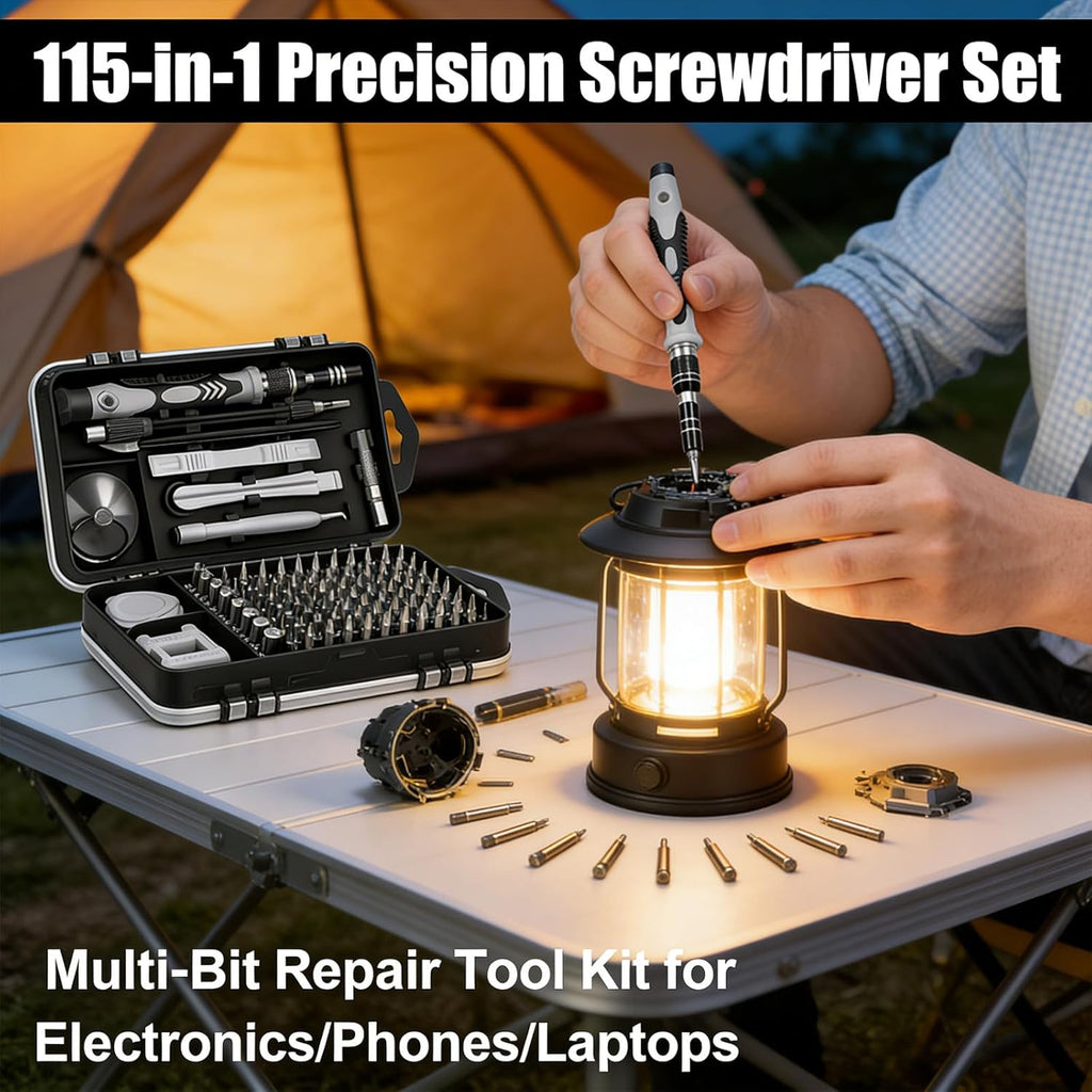 115-in-1 Small Screwdriver Set,Precision Screwdriver Set, Professional Repair Tool Kit for Phone, Computer, Watch, Console, Eyeglass and Electronic, Men Tools Gift Gray
