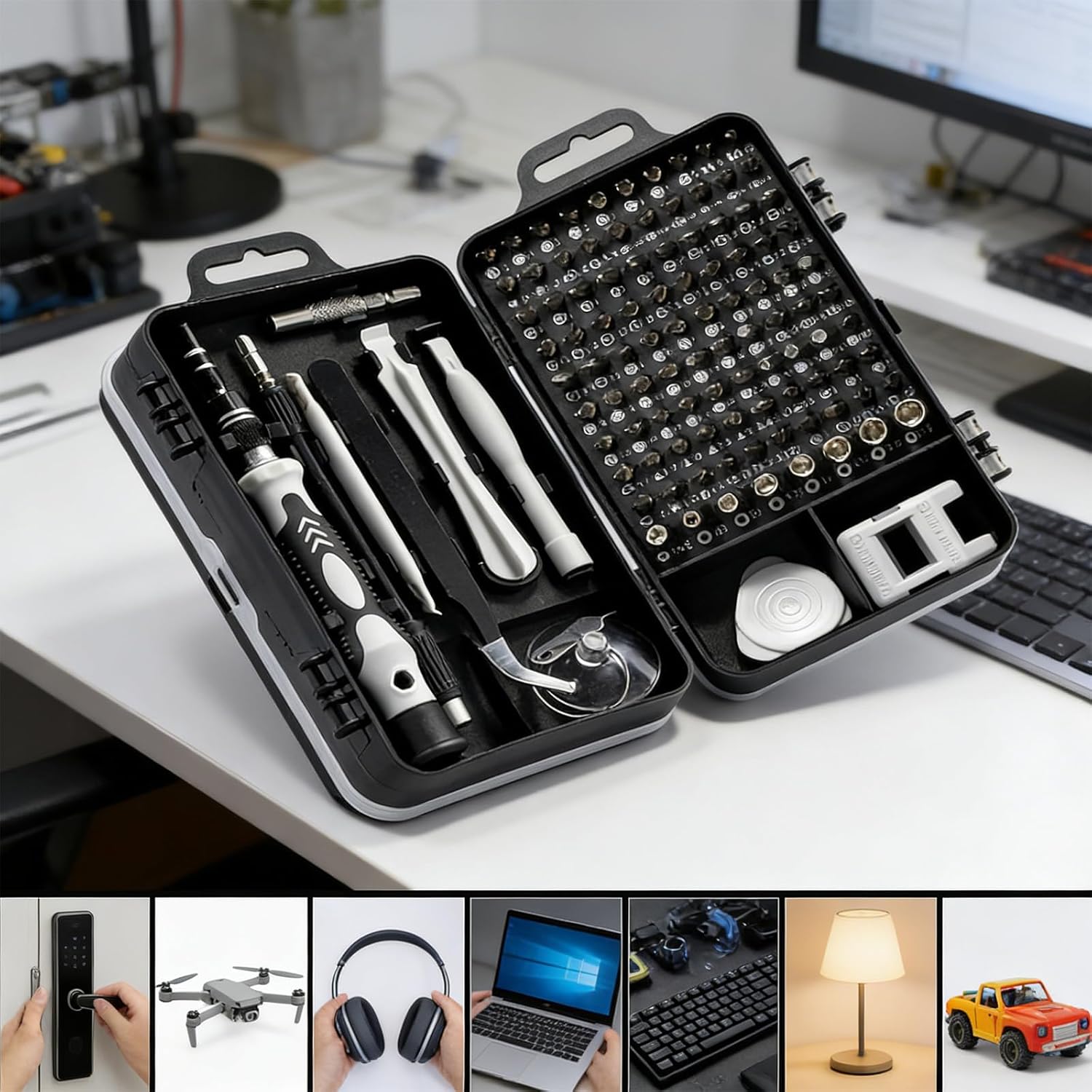 115-in-1 Small Screwdriver Set,Precision Screwdriver Set, Professional Repair Tool Kit for Phone, Computer, Watch, Console, Eyeglass and Electronic, Men Tools Gift Gray