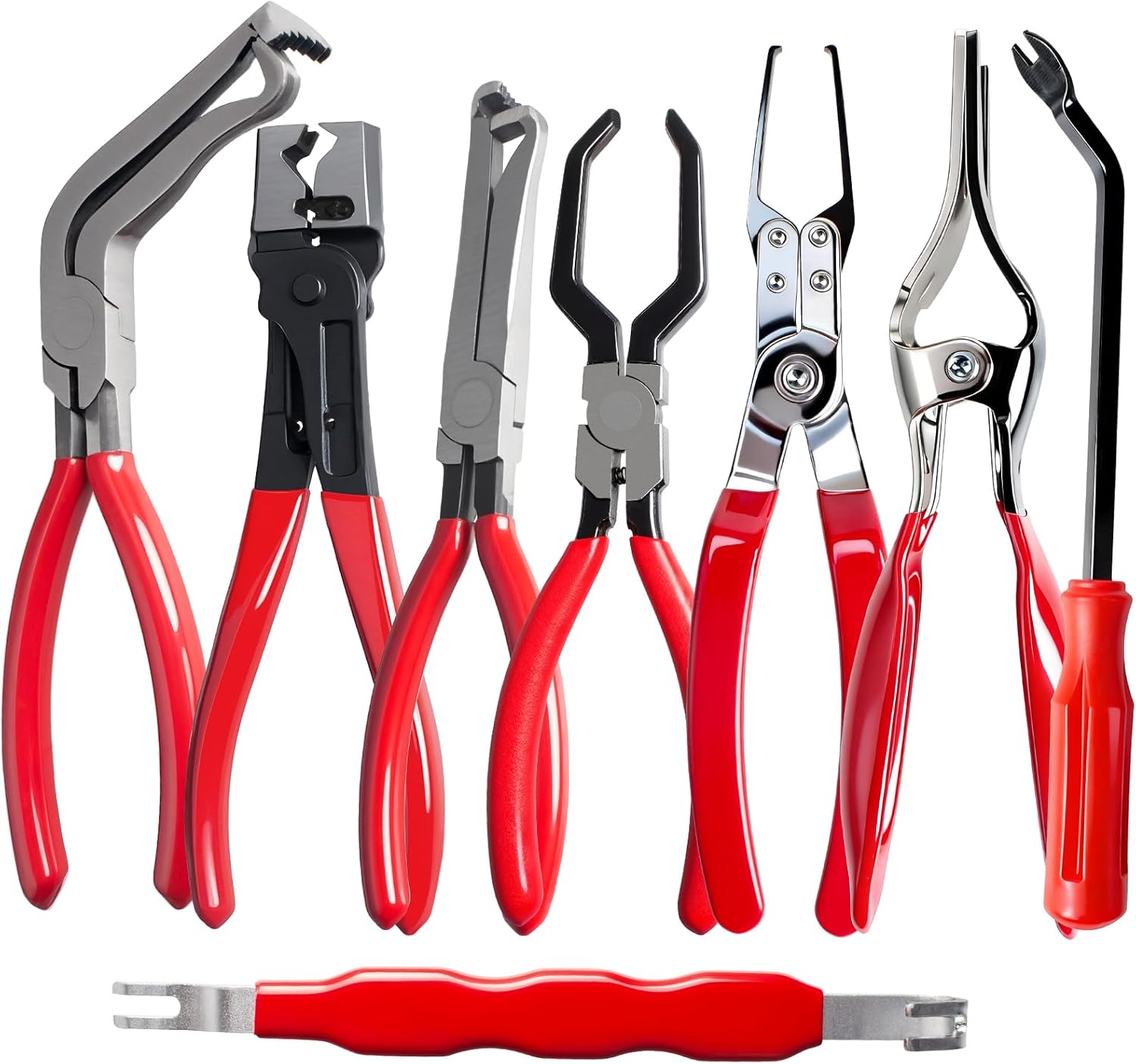 4 Pieces Electrical Disconnect Pliers for Cars, Automotive Electrical Plug Connector Disconnect Tool and Connector Separator and Hose Clamp Pliers