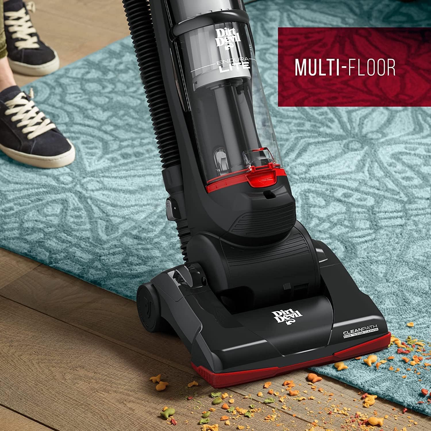 Endura Lite Upright Bagless Vacuum Cleaner for Carpet and Hard Floor, Powerful, Lightweight, Corded Vacuum Cleaners for Home Use