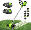 21V Weed Wacker Cordless & Lawn Edger, 9000RPM Electric Weed Eater with 2x2.0Ah Battery, 12" Auto Line Feed String Trimmer with 8 Pcs Spools, Lightweight Edger Lawn Tool for Yard, Green