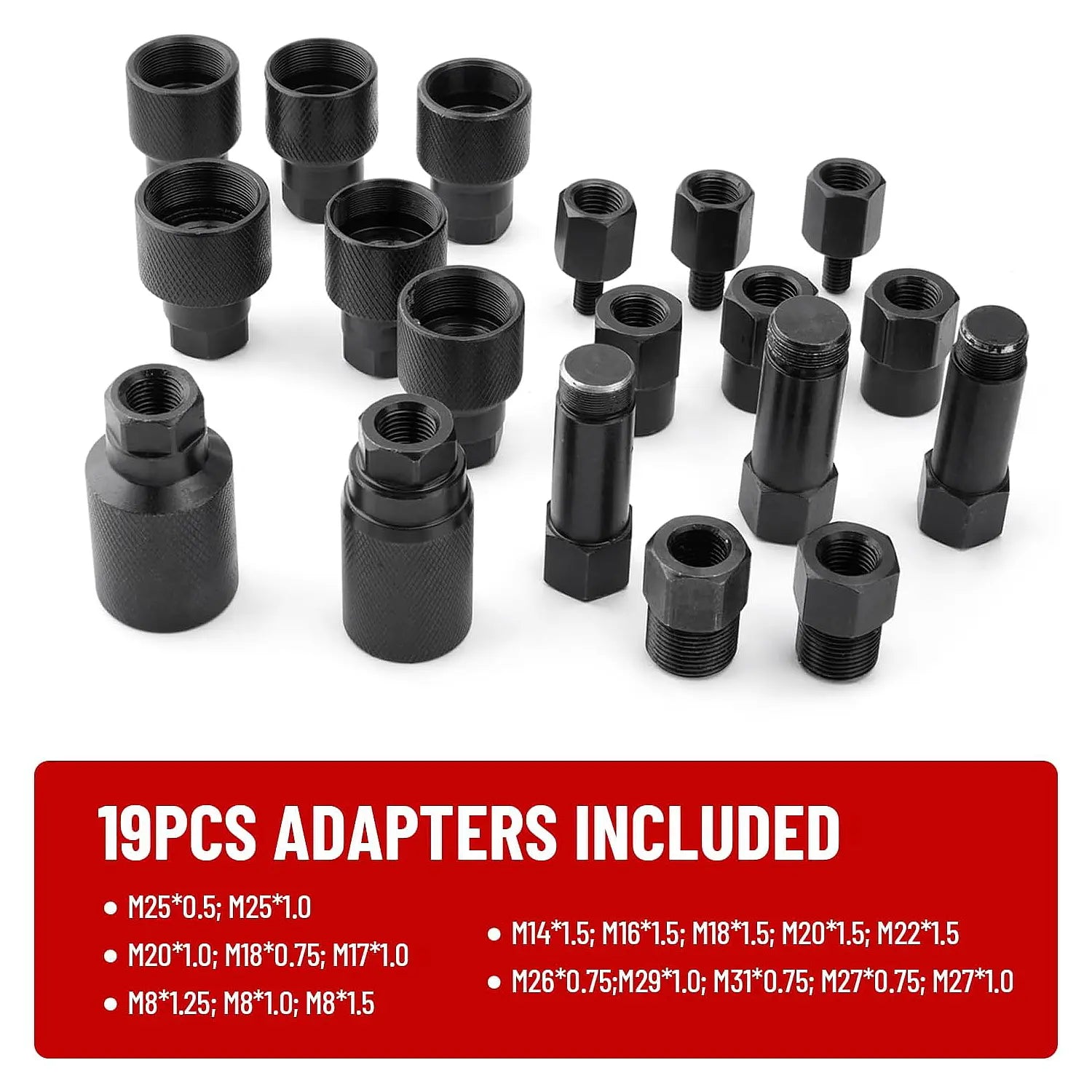 Pneumatic Injector Puller Kit for Diesel Engines 21pcs Diesel Injector Extractor Tool with Air Inlet Hose & High-Quality Chrome Vanadium Steel for Bosch Delphi Denso Siemens Injectors - Oil Wrench Set