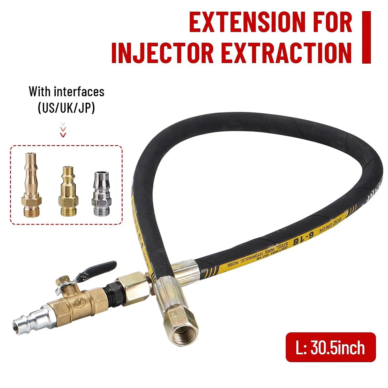 Pneumatic Injector Puller Kit for Diesel Engines 21pcs Diesel Injector Extractor Tool with Air Inlet Hose & High-Quality Chrome Vanadium Steel for Bosch Delphi Denso Siemens Injectors - Oil Wrench Set